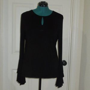 Black blouse with bell sleeves
